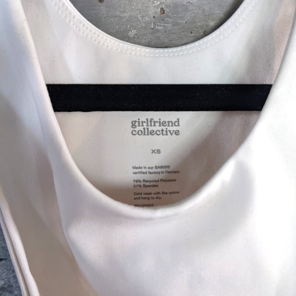 Girlfriend Collective Ivory White Dylan Tank Sports Bra - Picture 5 of 5